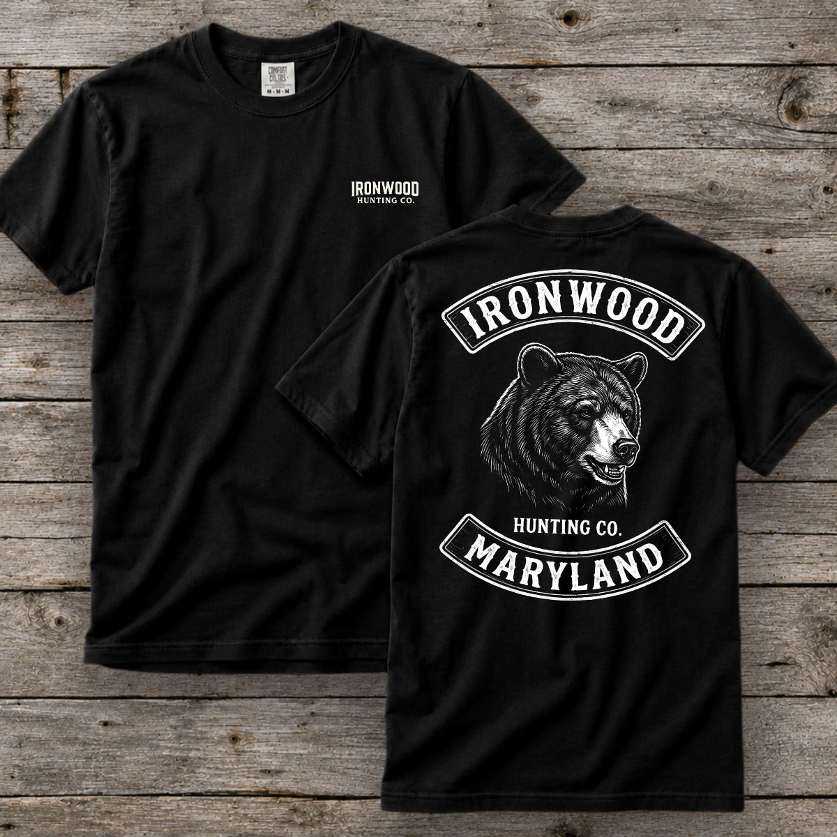 Maryland Bear Hunting T-Shirt | Vintage Rocker Patch Style