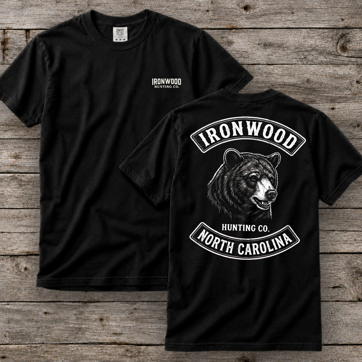 North Carolina Bear Hunting T-Shirt | Vintage Rocker Patch Style