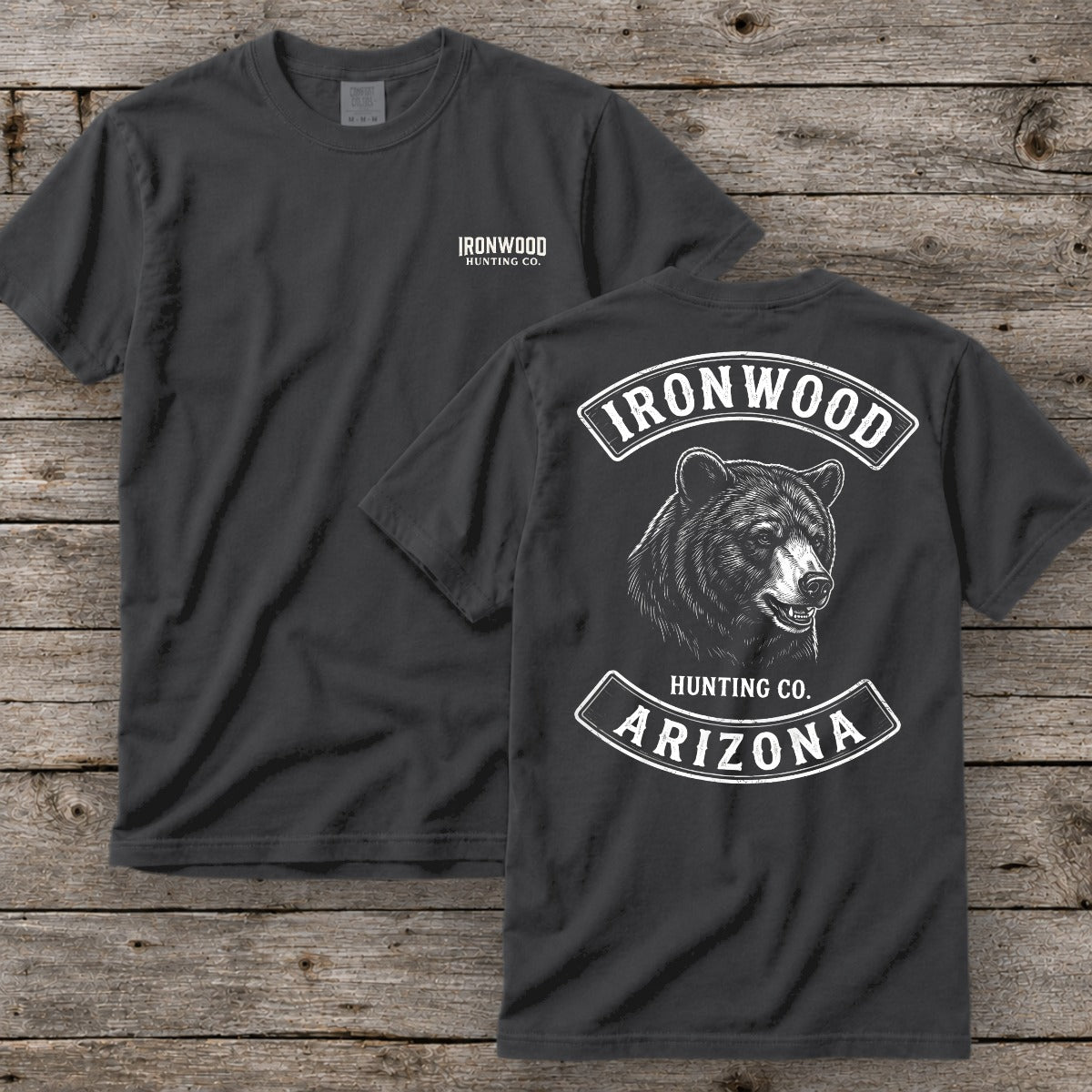 Arizona Bear Hunting T-Shirt | Vintage Rocker Patch Style