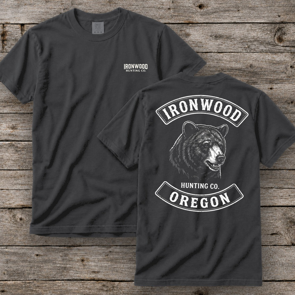 Oregon Bear Hunting T-Shirt | Vintage Rocker Patch Style