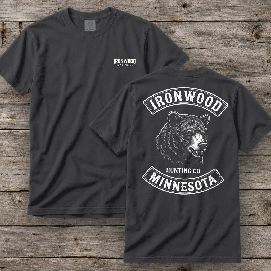 Minnesota Bear Hunting T-Shirt | Vintage Rocker Patch Style