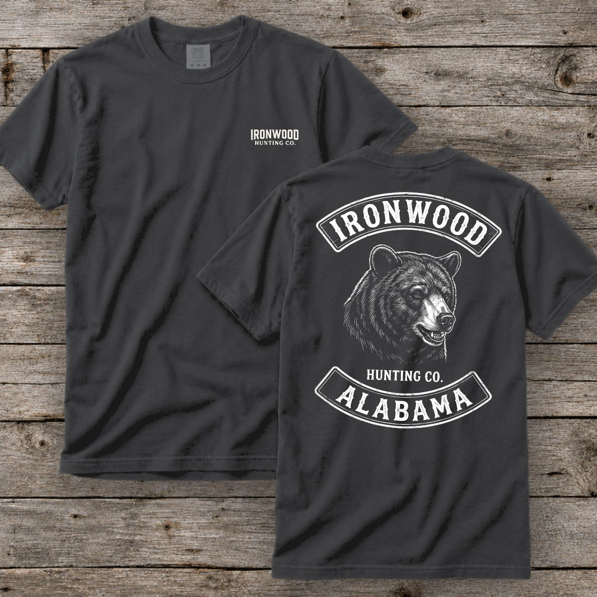 Alabama Bear Hunting T-Shirt | Vintage Rocker Patch Style
