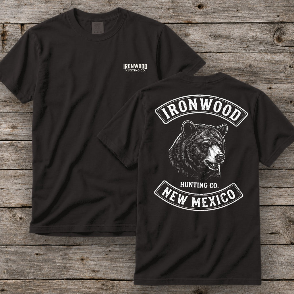 New Mexico Bear Hunting T-Shirt | Vintage Rocker Patch Style