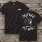 South Dakota Bear Hunting T-Shirt | Vintage Rocker Patch Style