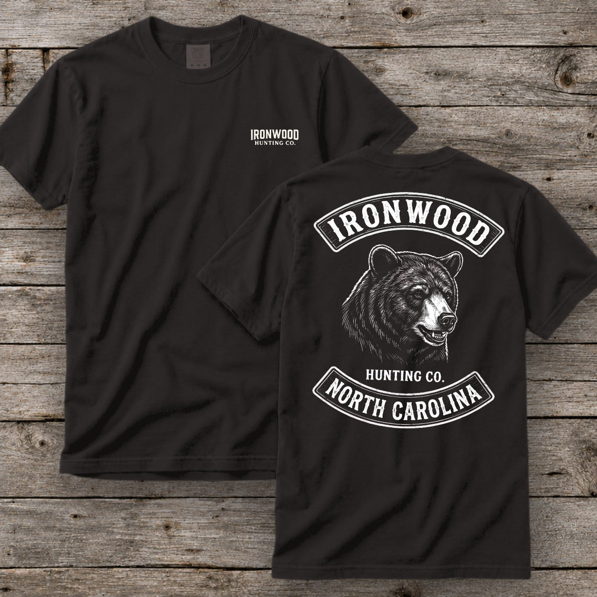 North Carolina Bear Hunting T-Shirt | Vintage Rocker Patch Style