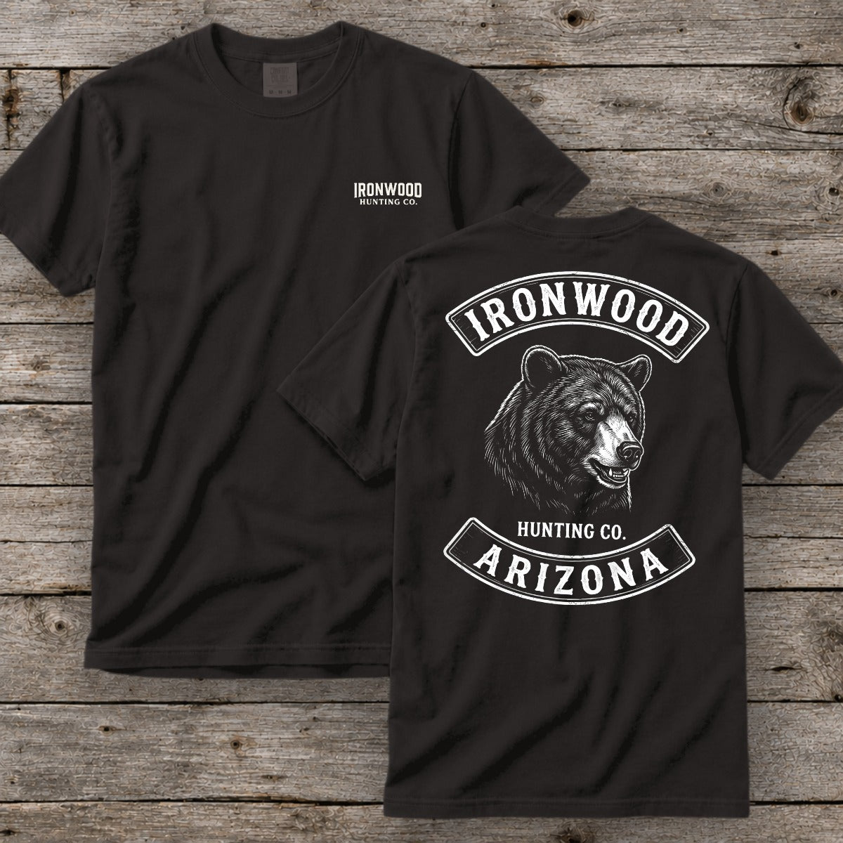 Arizona Bear Hunting T-Shirt | Vintage Rocker Patch Style