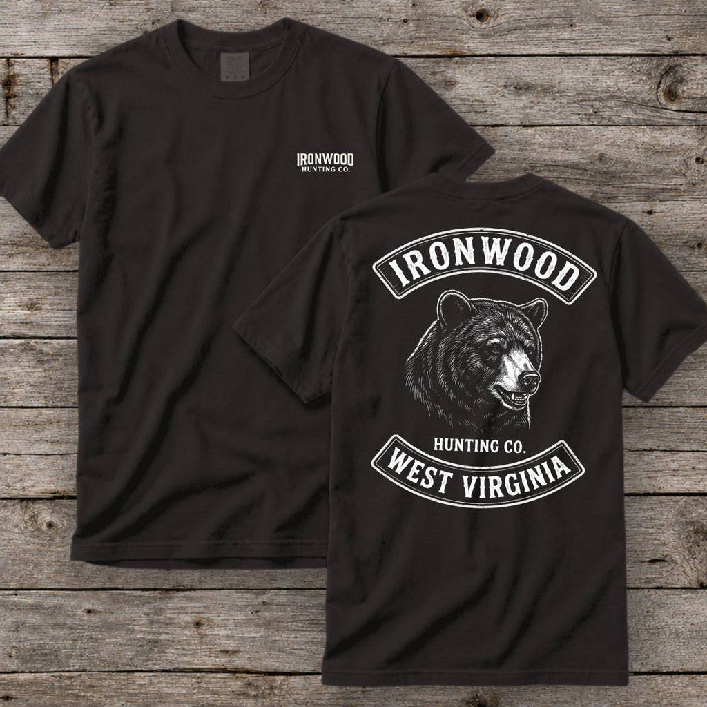 West Virginia Bear Hunting T-Shirt | Vintage Rocker Patch Style