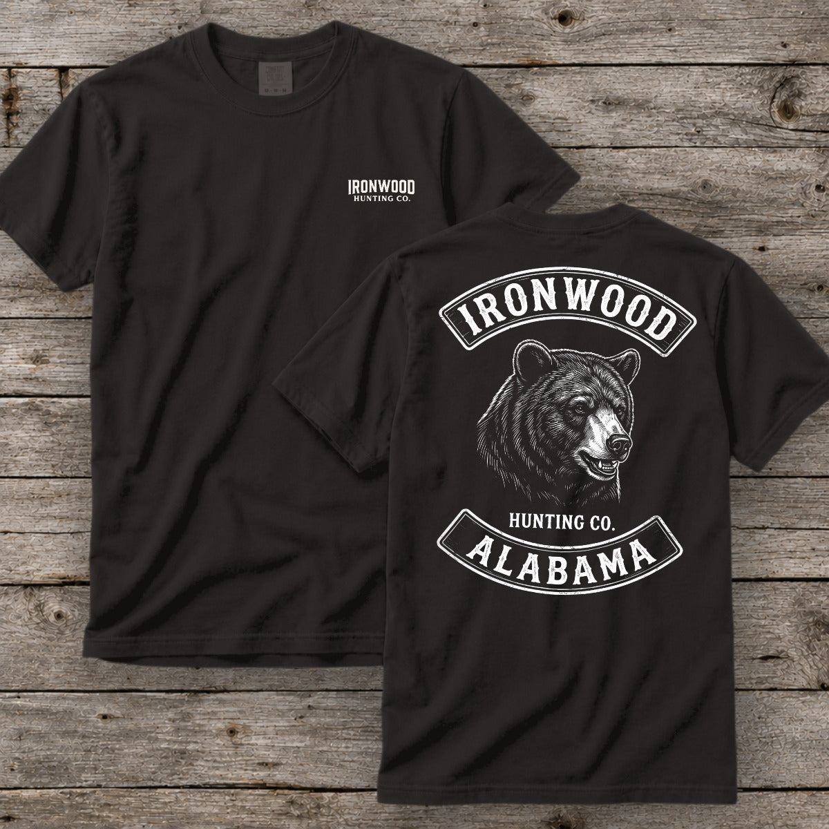 Alabama Bear Hunting T-Shirt | Vintage Rocker Patch Style