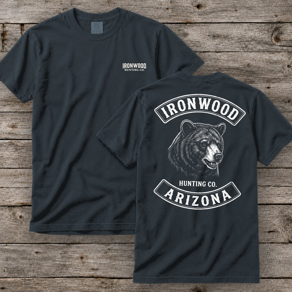 Arizona Bear Hunting T-Shirt | Vintage Rocker Patch Style