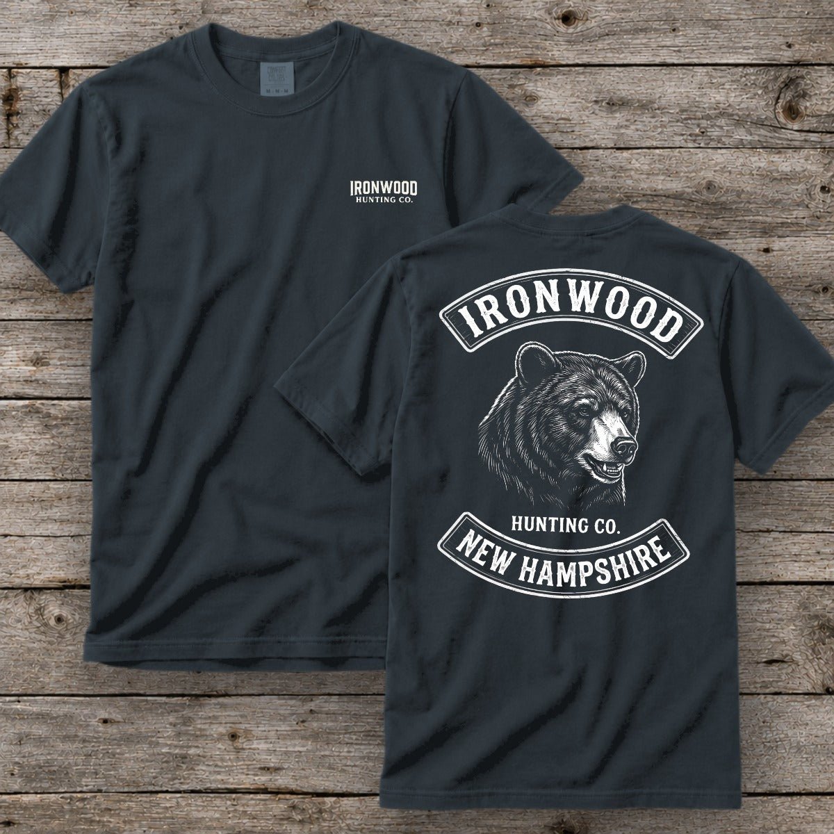 New Hampshire Bear Hunting T-Shirt | Vintage Rocker Patch Style