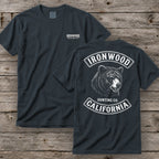 California Bear Hunting T-Shirt | Vintage Rocker Patch Style