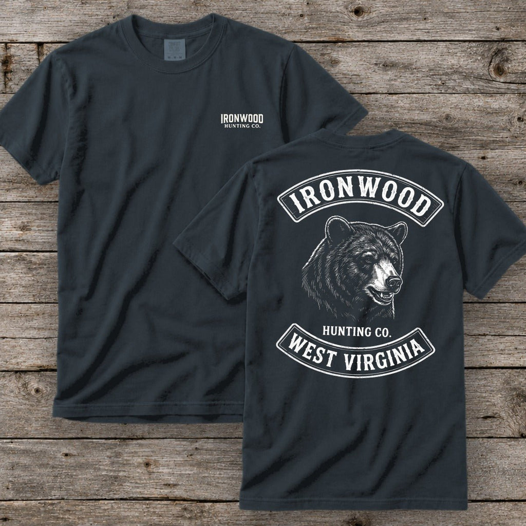 West Virginia Bear Hunting T-Shirt | Vintage Rocker Patch Style