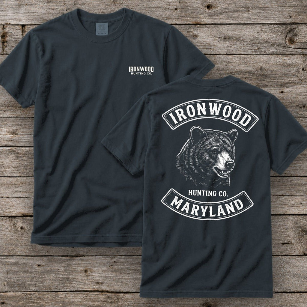 Maryland Bear Hunting T-Shirt | Vintage Rocker Patch Style