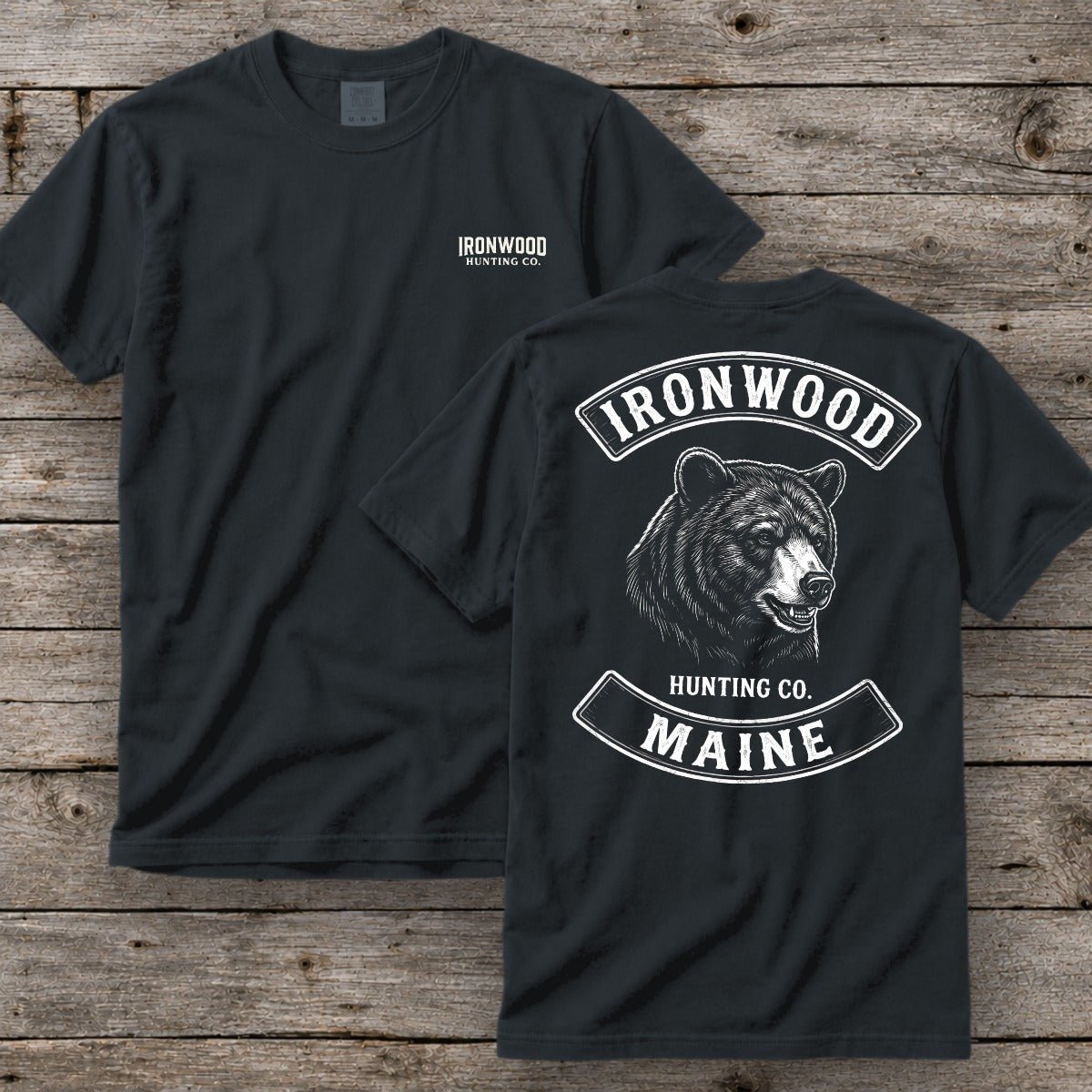 Maine Bear Hunting T-Shirt | Vintage Rocker Patch Style