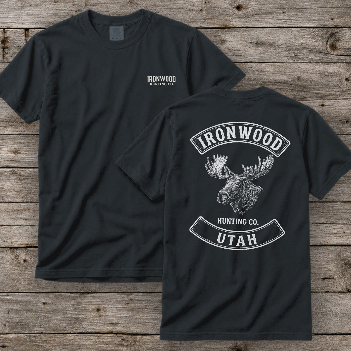 Utah Moose Hunting T-Shirt | Vintage Rocker Patch Style