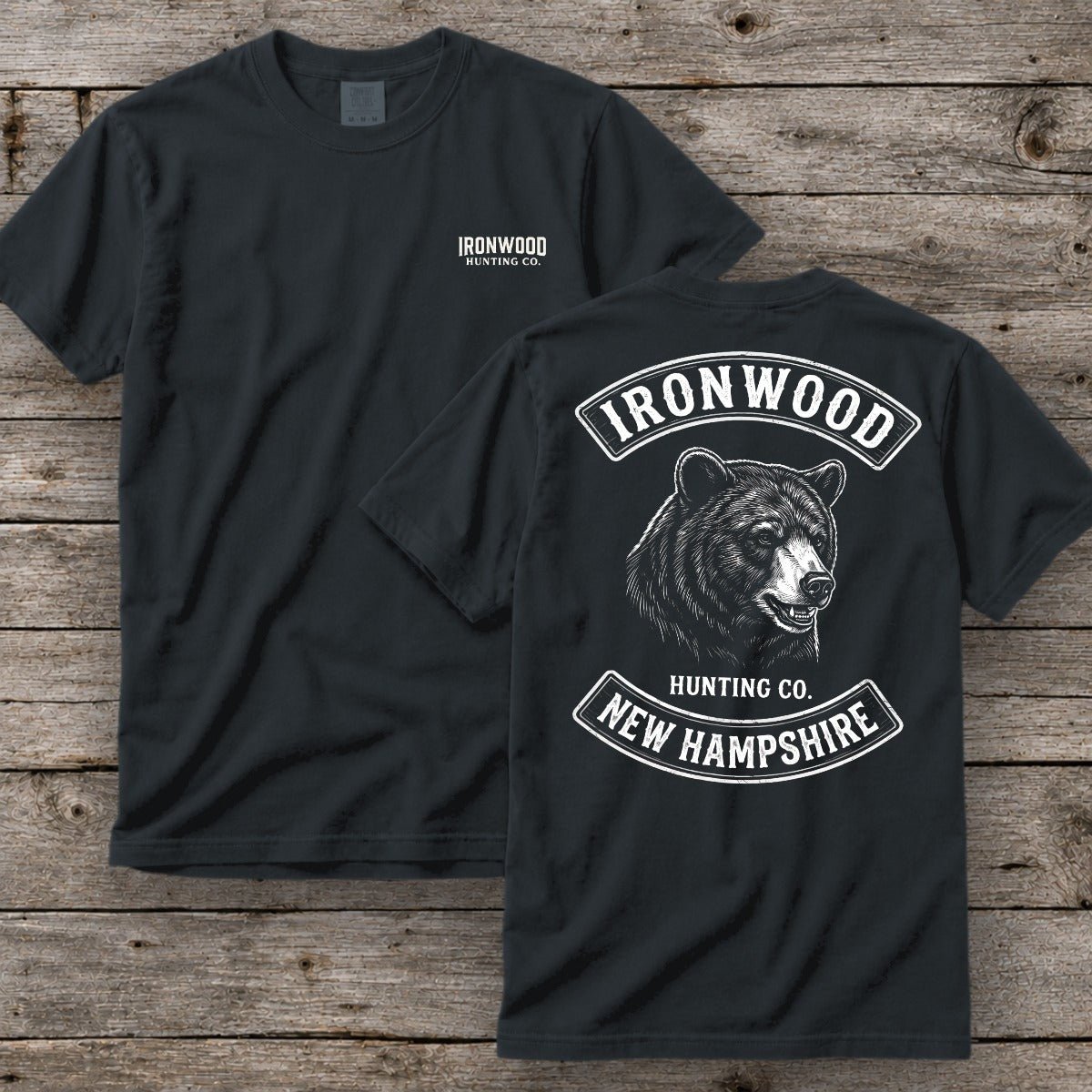 New Hampshire Bear Hunting T-Shirt | Vintage Rocker Patch Style