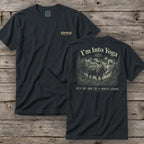 I'm Into Yoga T-Shirt | Ironwood Hunters Club | Funny Bowhunting Moose Tee for Men
