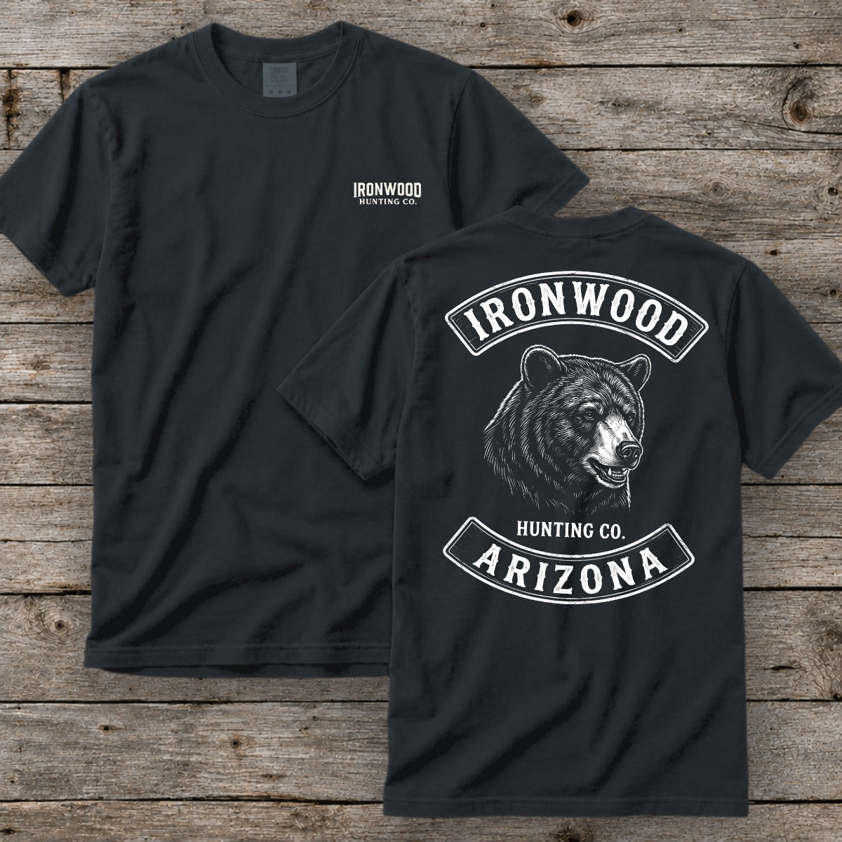 Arizona Bear Hunting T-Shirt | Vintage Rocker Patch Style