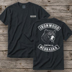 Nebraska Bear Hunting T-Shirt | Vintage Rocker Patch Style
