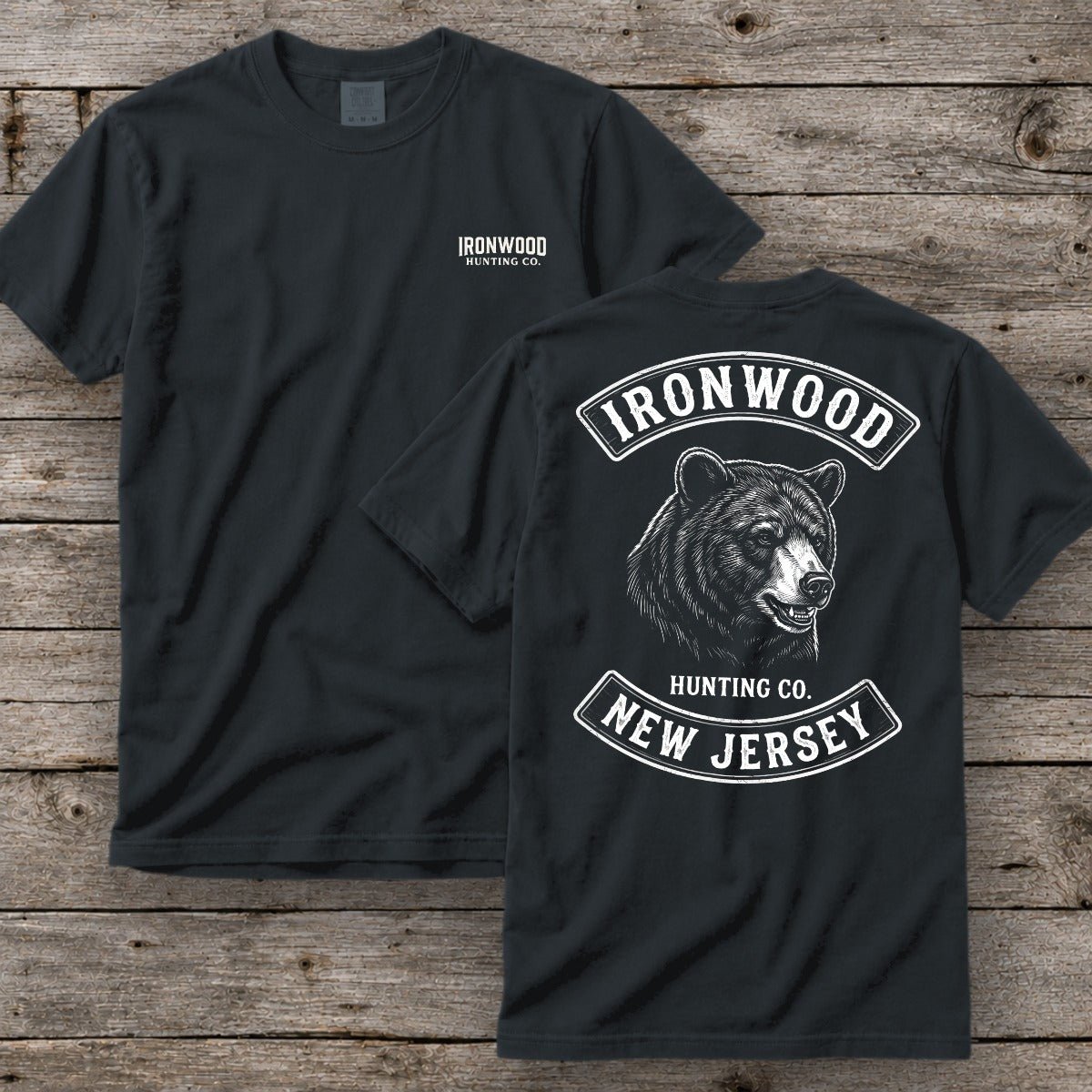 New Jersey Bear Hunting T-Shirt | Vintage Rocker Patch Style