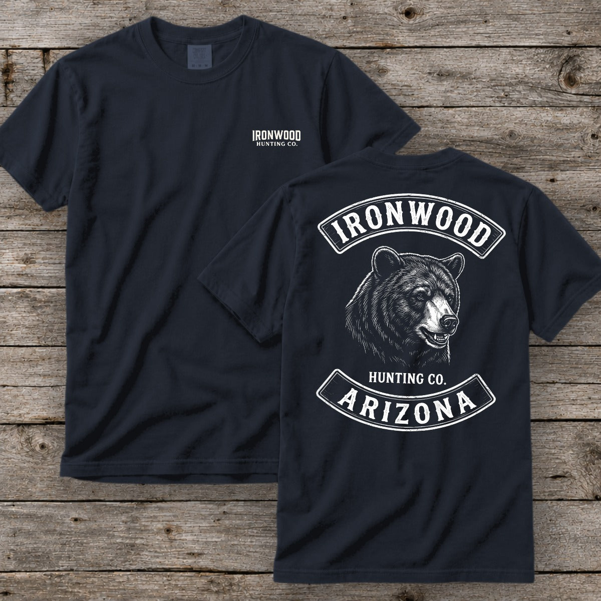 Arizona Bear Hunting T-Shirt | Vintage Rocker Patch Style