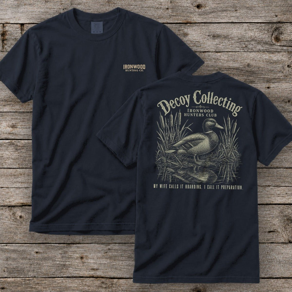 Decoy Collecting T-Shirt | Ironwood Hunters Club | Funny Duck Hunting Tee for Men
