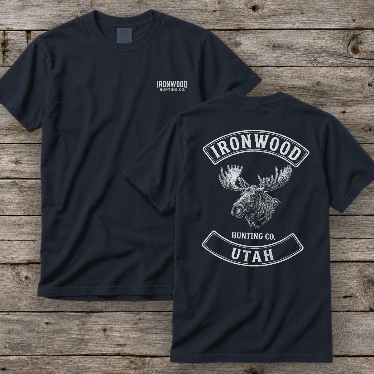 Utah Moose Hunting T-Shirt | Vintage Rocker Patch Style