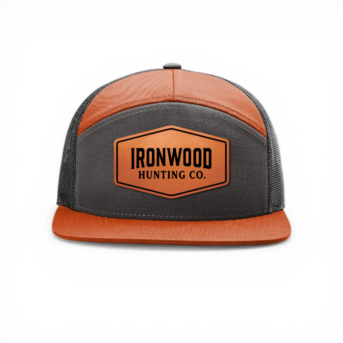 Ironwood Hunting Co. Leather Patch 7-Panel Trucker Hat – Richardson 168 Snapback for Men