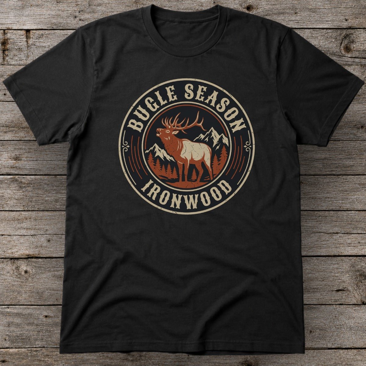 Bugle Season T-Shirt | Vintage Bull Elk Hunting Graphic Tee for Men