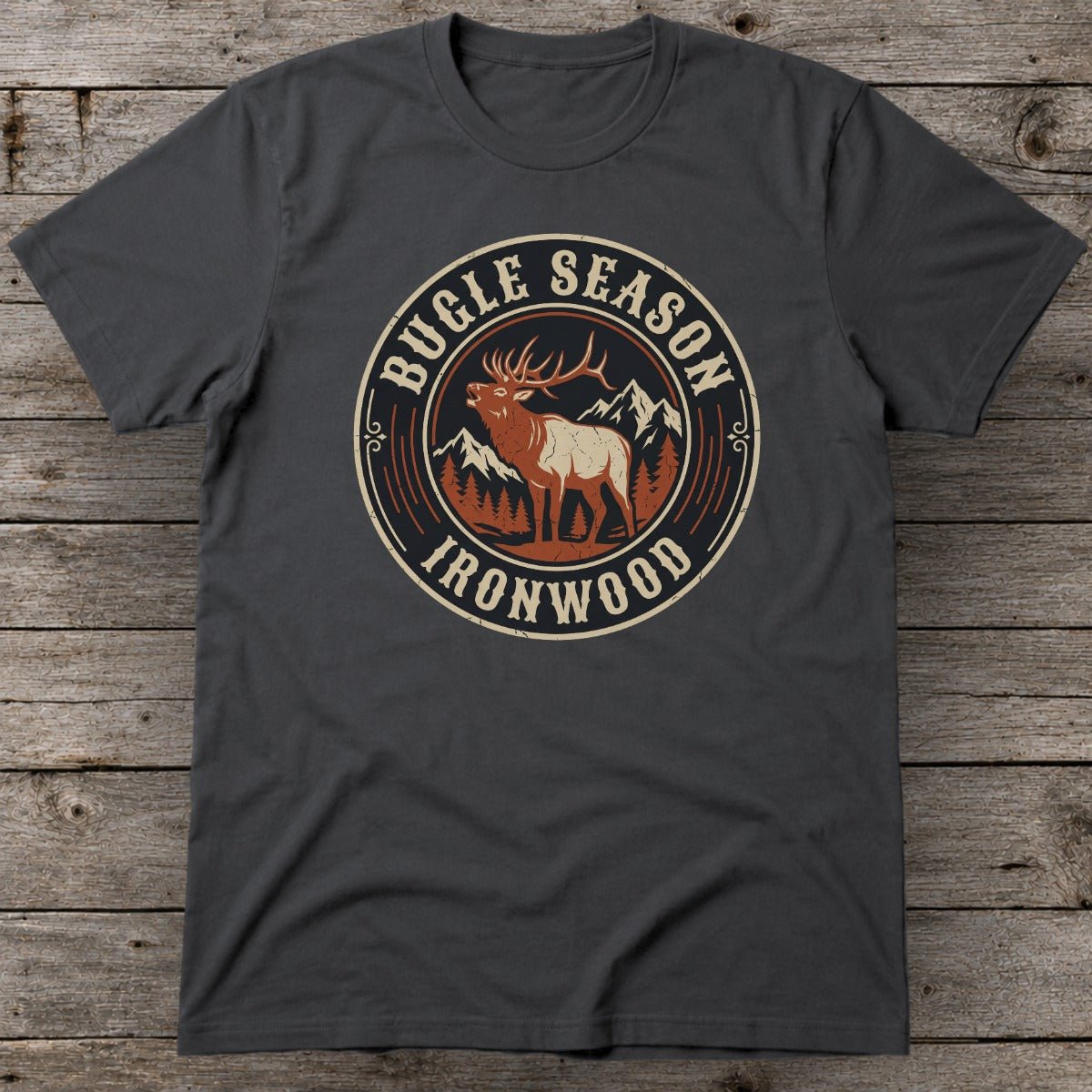 Bugle Season T-Shirt | Vintage Bull Elk Hunting Graphic Tee for Men