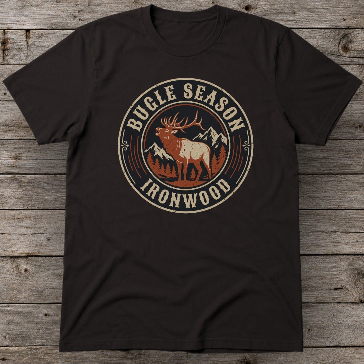 Bugle Season T-Shirt | Vintage Bull Elk Hunting Graphic Tee for Men