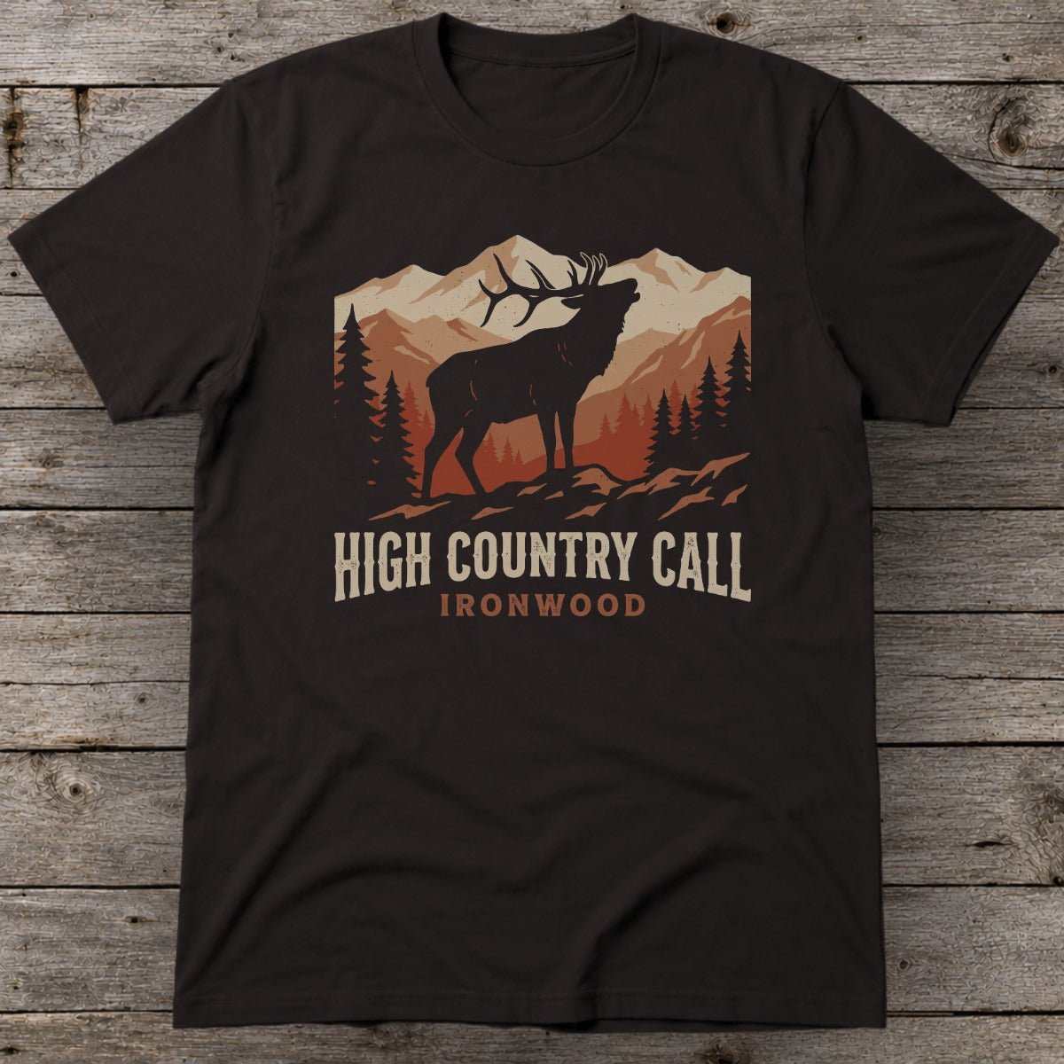 High Country Call T-Shirt | Bugling Bull Elk Mountain Hunting Tee for Men