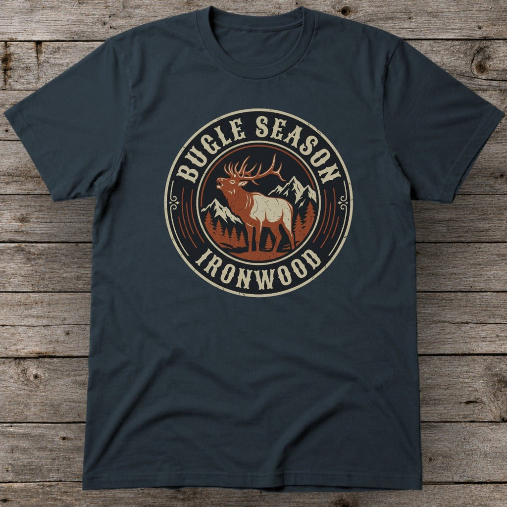 Bugle Season T-Shirt | Vintage Bull Elk Hunting Graphic Tee for Men
