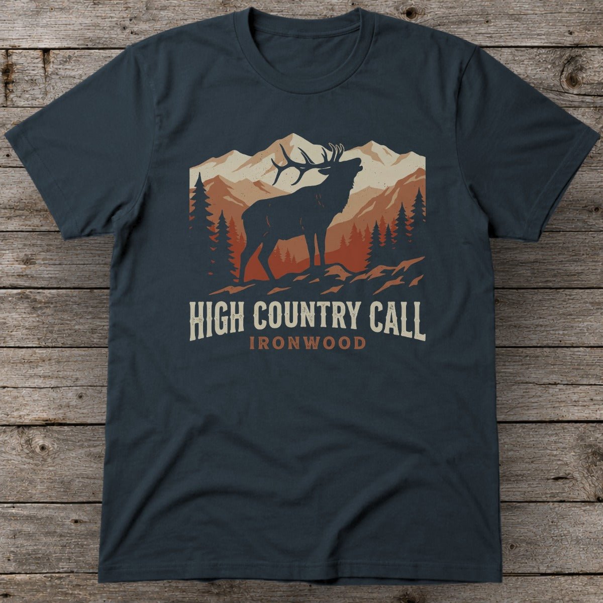High Country Call T-Shirt | Bugling Bull Elk Mountain Hunting Tee for Men