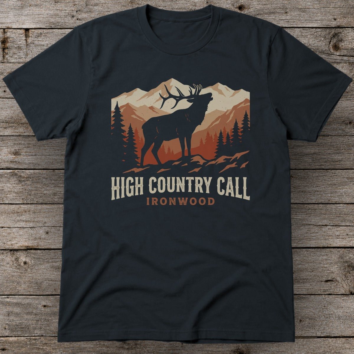 High Country Call T-Shirt | Bugling Bull Elk Mountain Hunting Tee for Men