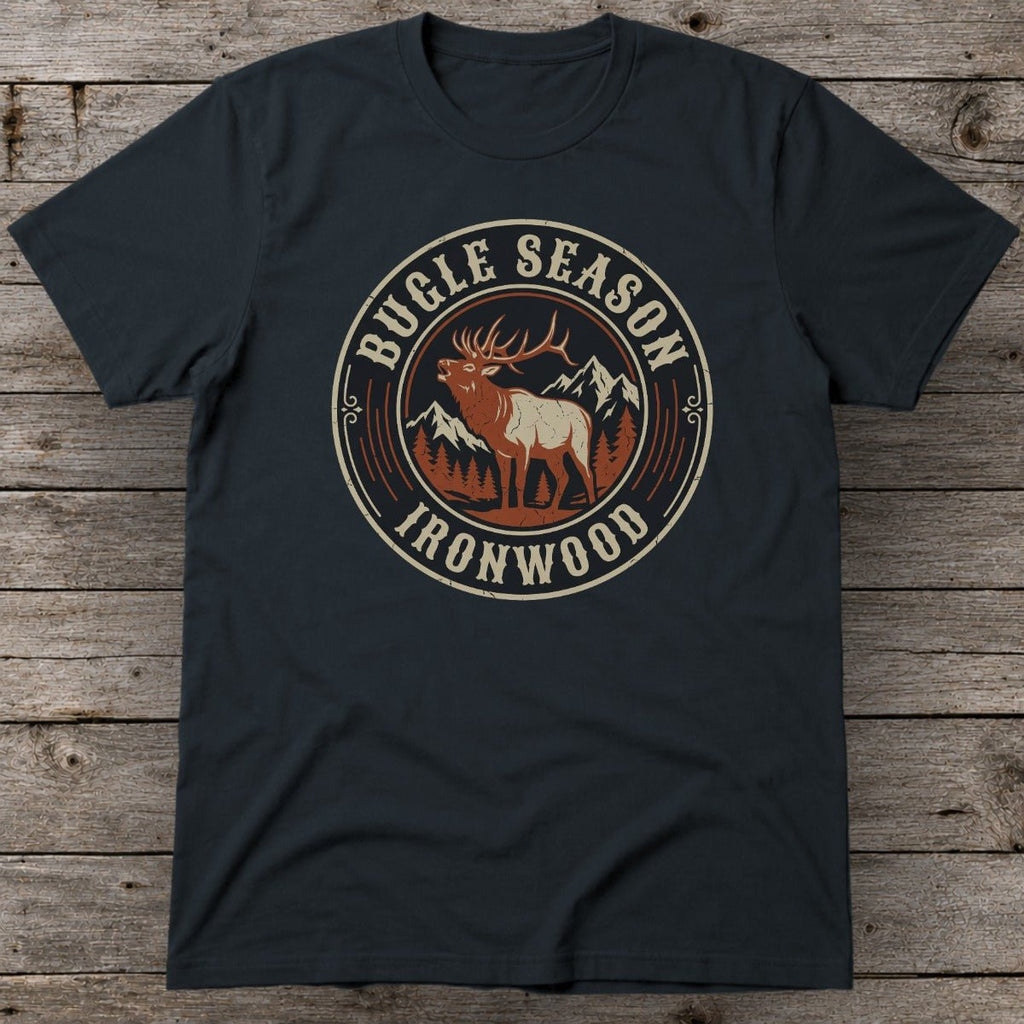 Bugle Season T-Shirt | Vintage Bull Elk Hunting Graphic Tee for Men