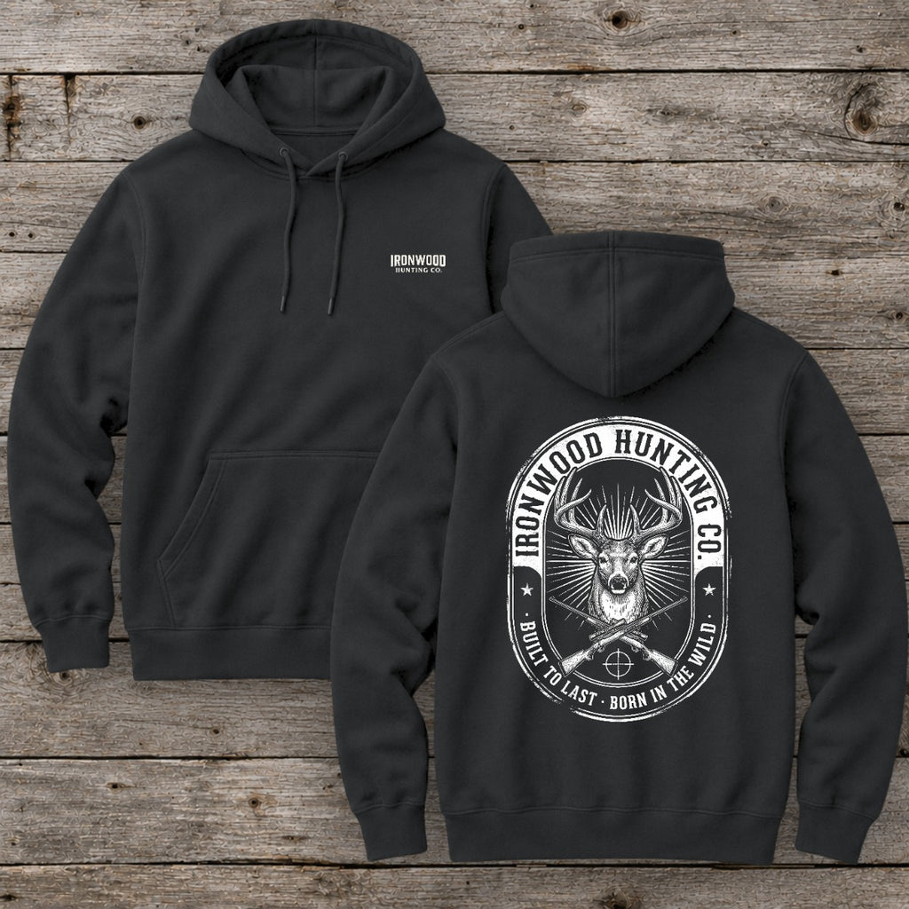 Vintage Oval Badge Deer Hunting Hoodie
