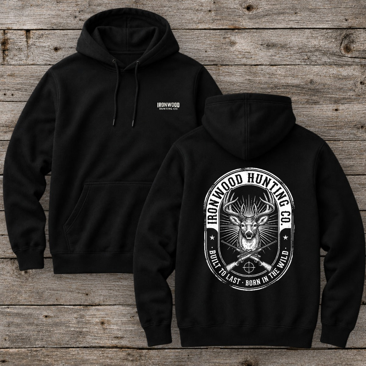 Vintage Oval Badge Deer Hunting Hoodie