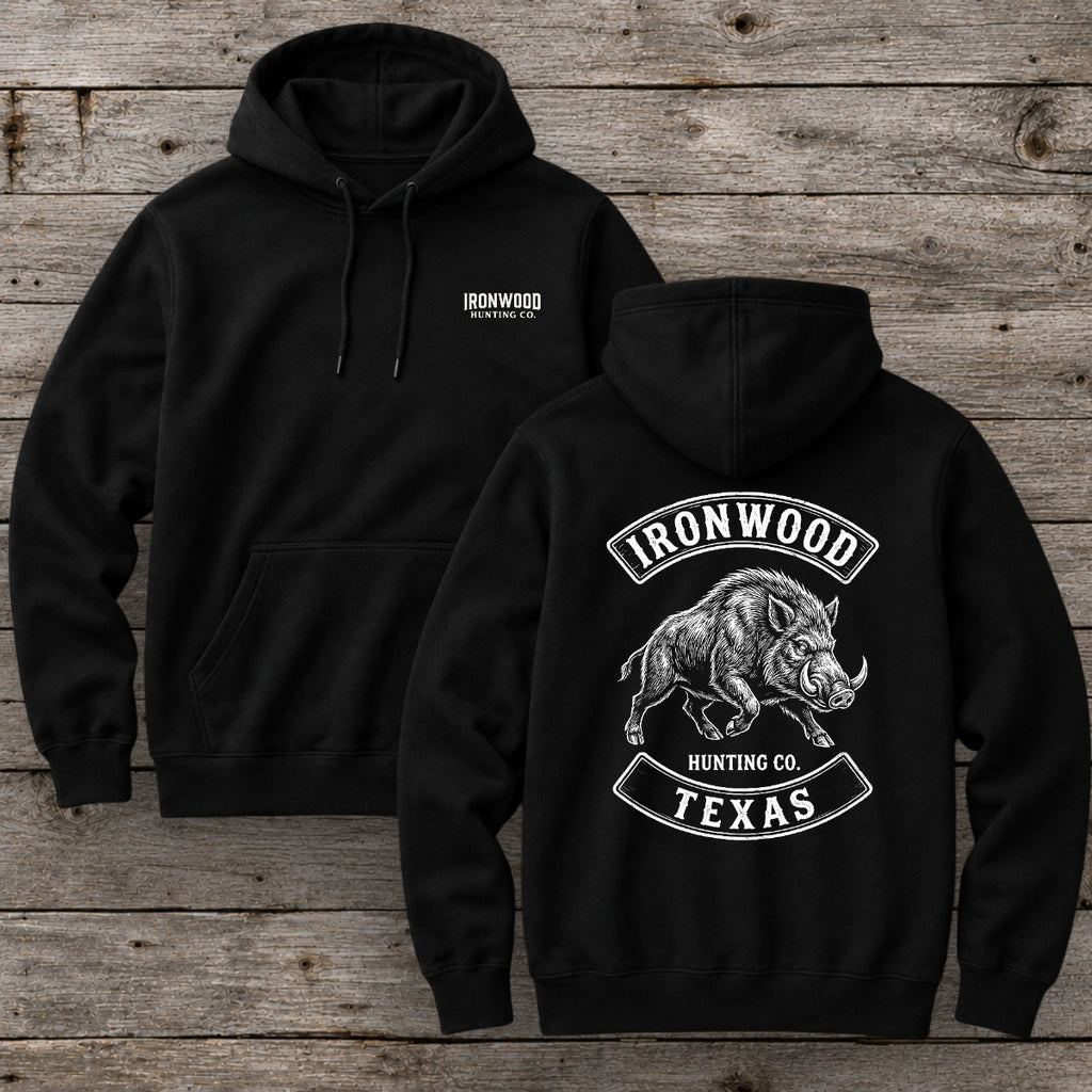 Texas Wild Boar Hunter Hoodie  | Vintage Rocker Patch Style