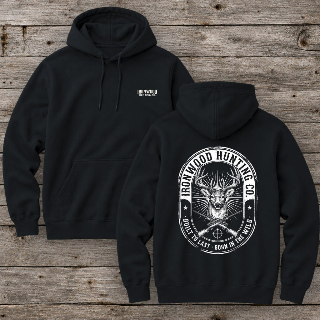 Vintage Oval Badge Deer Hunting Hoodie