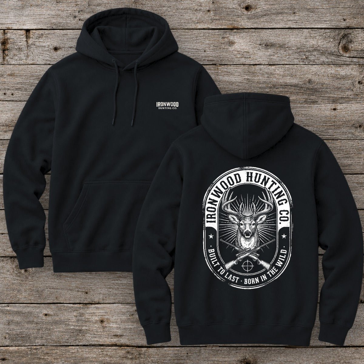 Vintage Oval Badge Deer Hunting Hoodie