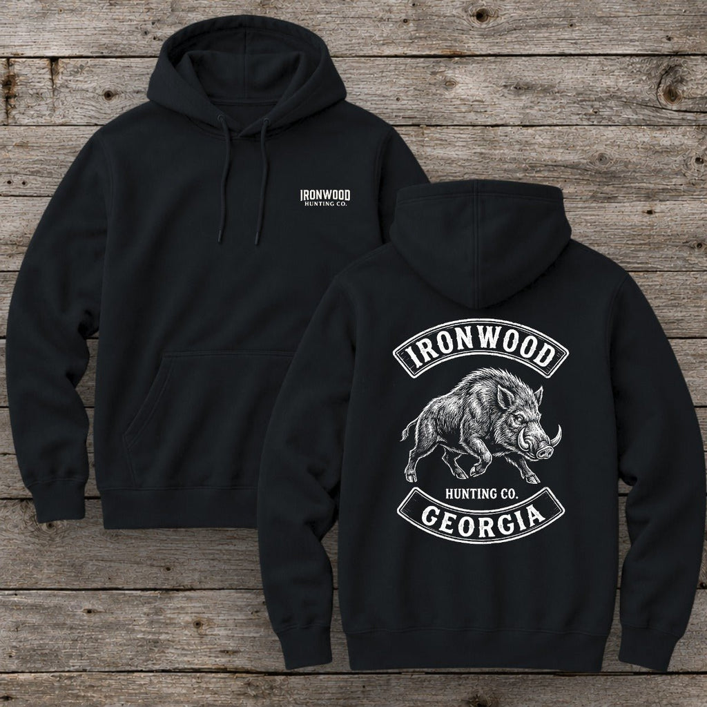 Georgia Wild Boar Hunter Hoodie  | Vintage Rocker Patch Style