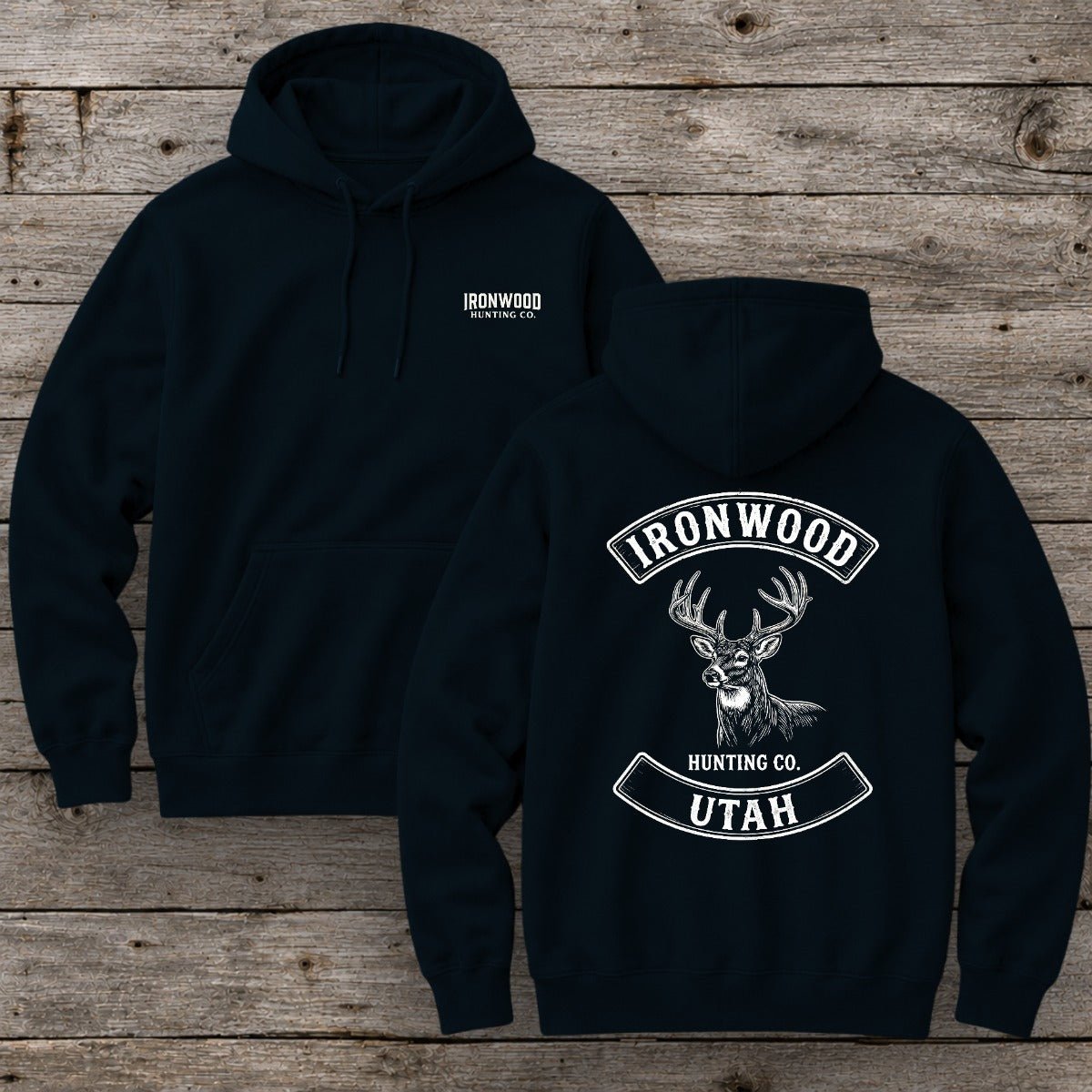 Utah Deer Hunting Hoodie | Vintage Rocker Patch Style