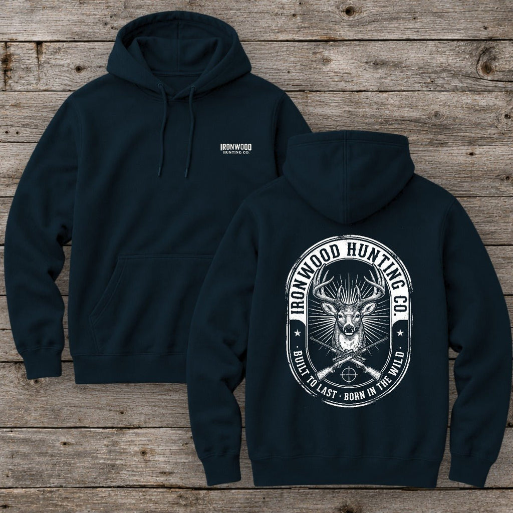 Vintage Oval Badge Deer Hunting Hoodie