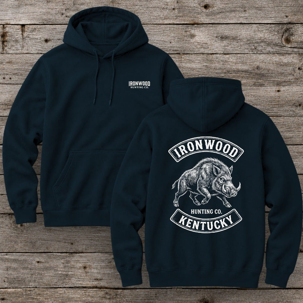 Kentucky Wild Boar Hunter Hoodie  | Vintage Rocker Patch Style
