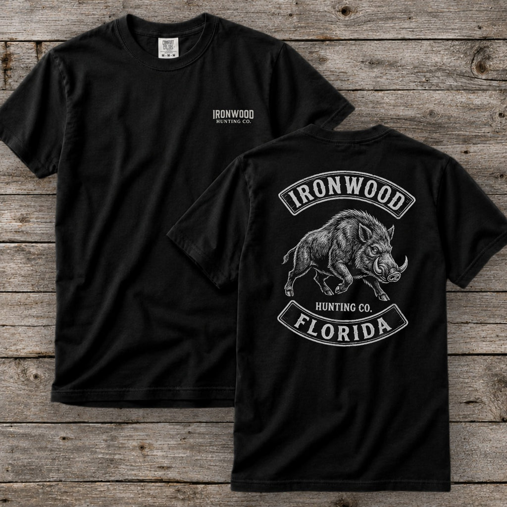 Florida Wild Boar Hunting T-Shirt  | Vintage Rocker Patch Style