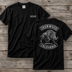 California Wild Boar Hunting T-Shirt  | Vintage Rocker Patch Style