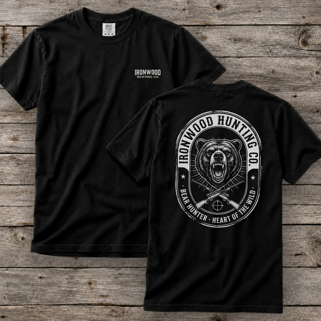 Vintage Oval Badge Bear Hunting T-Shirt