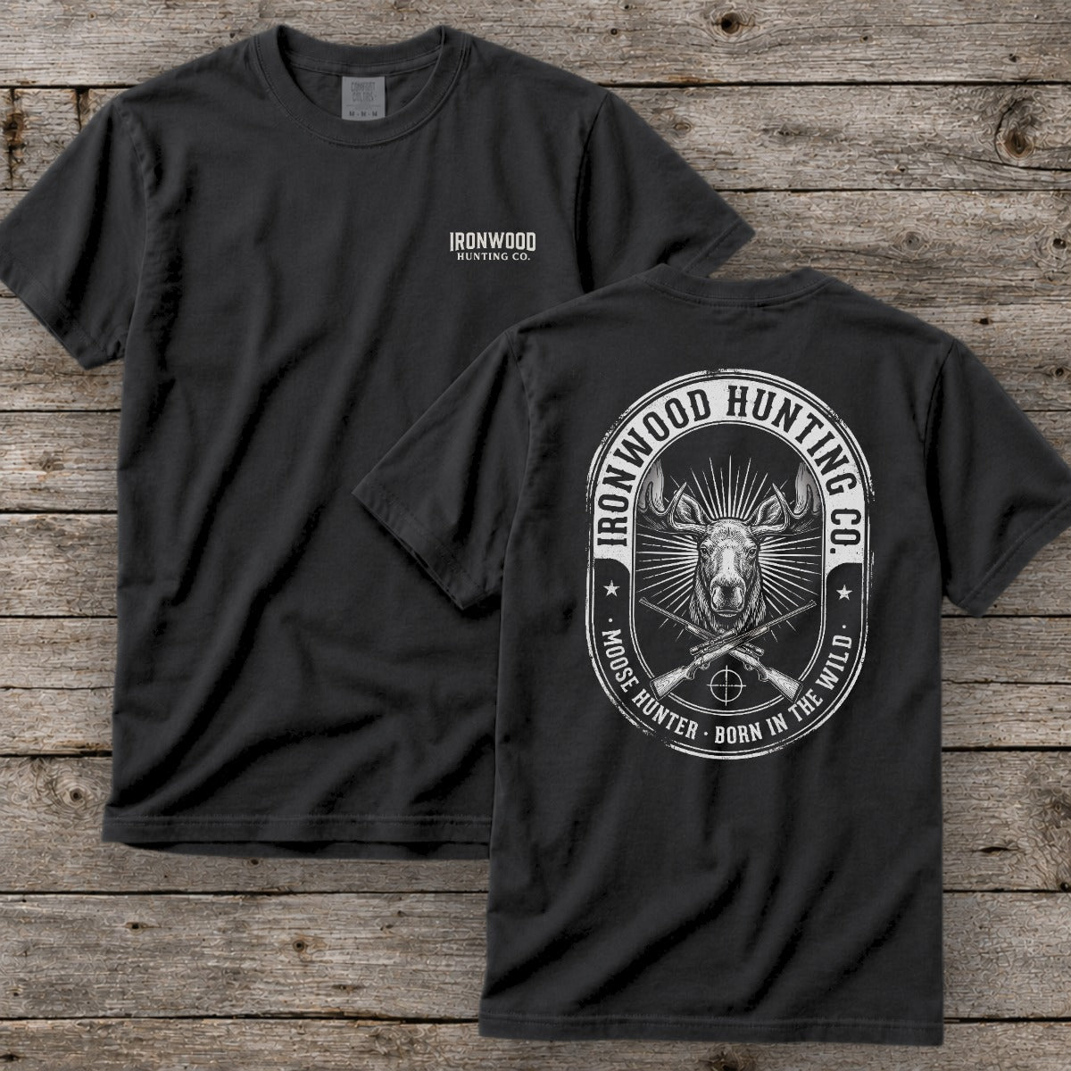 Vintage Oval Badge Moose Hunting T-Shirt