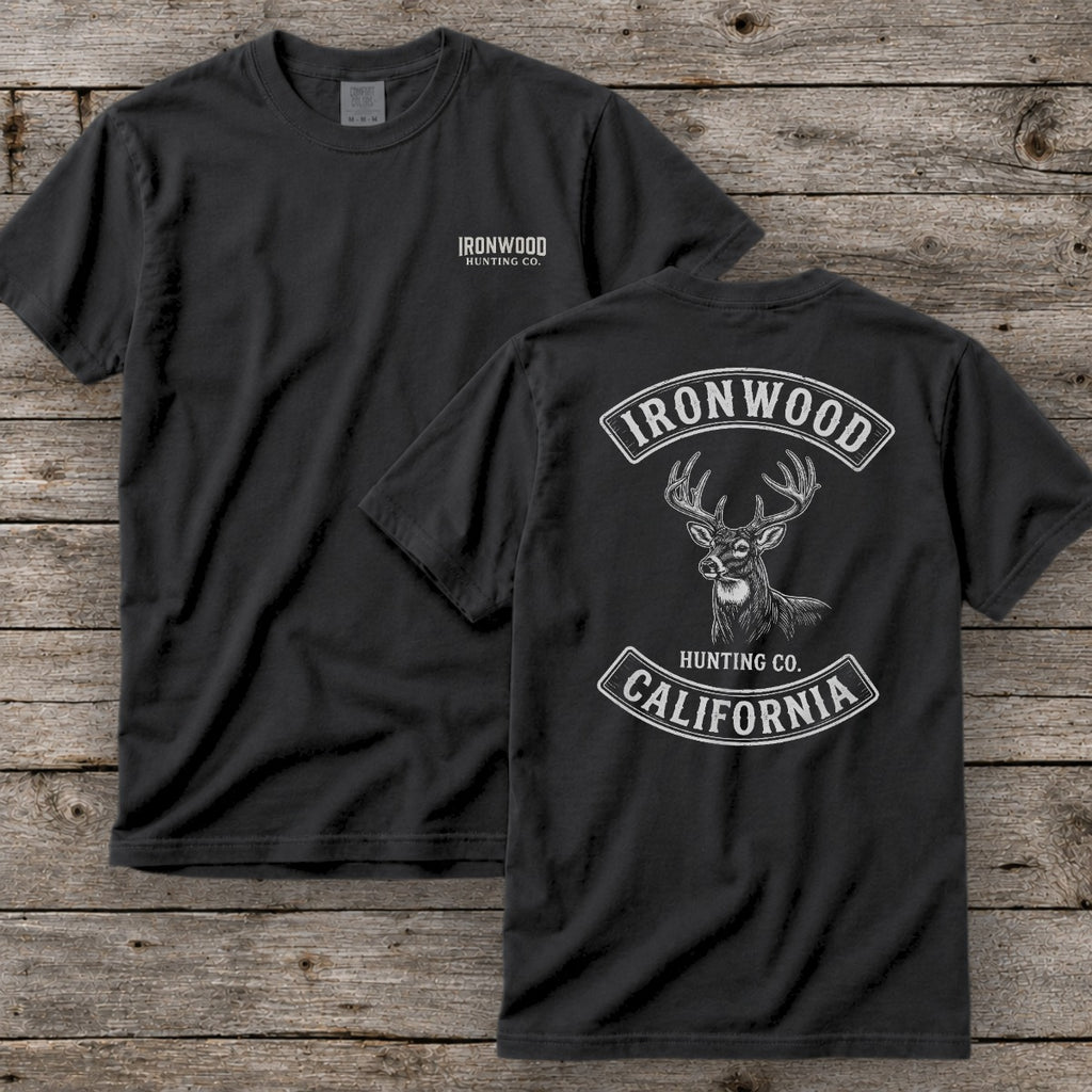 California Deer Hunting T-Shirt | Vintage Rocker Patch Style